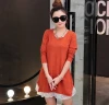 Autumn large-sized solid color T-shirt for pregnant women with lace trim, mid-length loose base layer Specification image